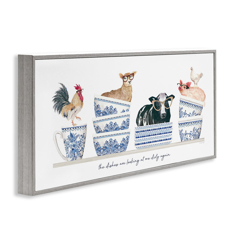 Plats de ferme sur toile par Cindy Jacobs, H 13 po x l 30 po x P 1,5 po, Estampe numérique Farmhouse