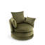 Upholstered Swivel Barrel Chair-327754455