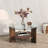 Modern Coffee Table with 100% Tempered Glass Top, Walnut Color, 29.5 x 15.7 x 29.5 inches | Sturdy 100% Pine Solid Wood Frame | Stylish and Durable Design for Living Room, Contemporary Home Décor, Easy Assembly, Elegant Addition to Any Space