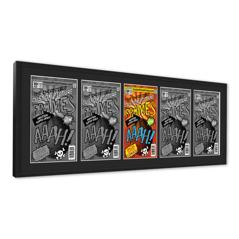 5 tapis de cadre de bandes dessinées pour exposer 5 bandes dessinées UV en acrylique, support et matériel de suspension