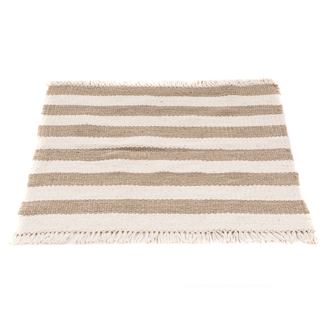 Handgewebter Kelim Teppich - Trendy Quadratisch  - 68 X 64 Cm - Beige