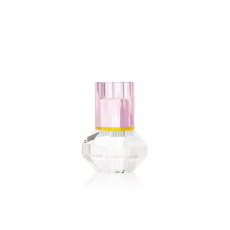 Chicago Tealight Candle Holder, Rose/Clear