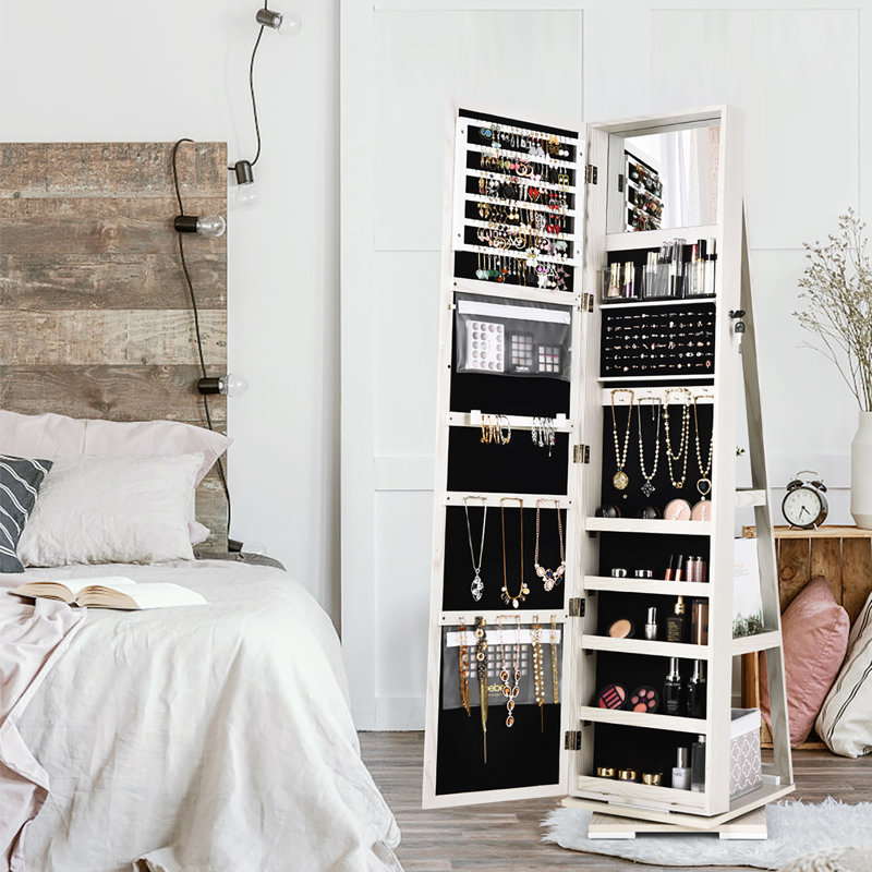 Darvone Freestanding Jewelry Armoire, White