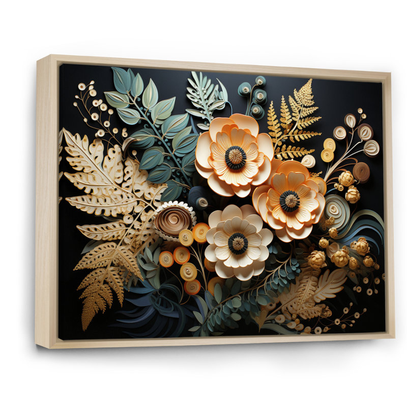 " Ferns Copper Elegance III ", Cadre flottant brun, H 16 po x l 32 po x P 1 po