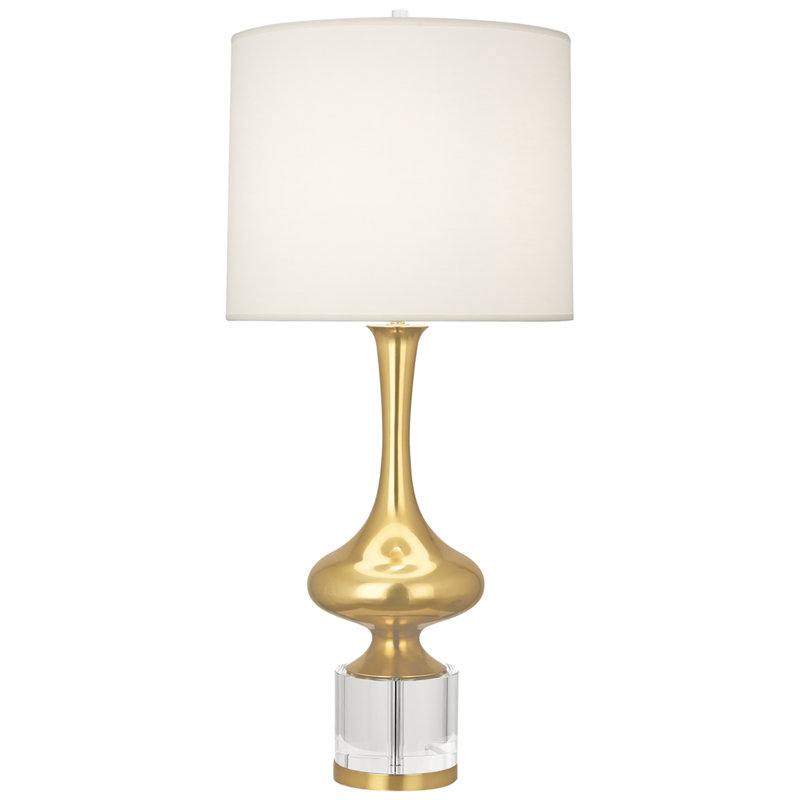 Jeannie Table Lamp, Cotton/Cotton Blend, Off White, Brass