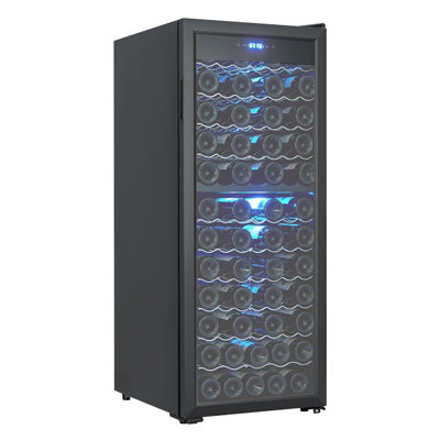 80 Bottle Wine Cooler Refrigerator, Large Capacity Wine Cellar with Compressor Cooling, Adjustable Shelves, Digital Temperature Control, 41-64°F for Red, White, Champagne & Beer Storage