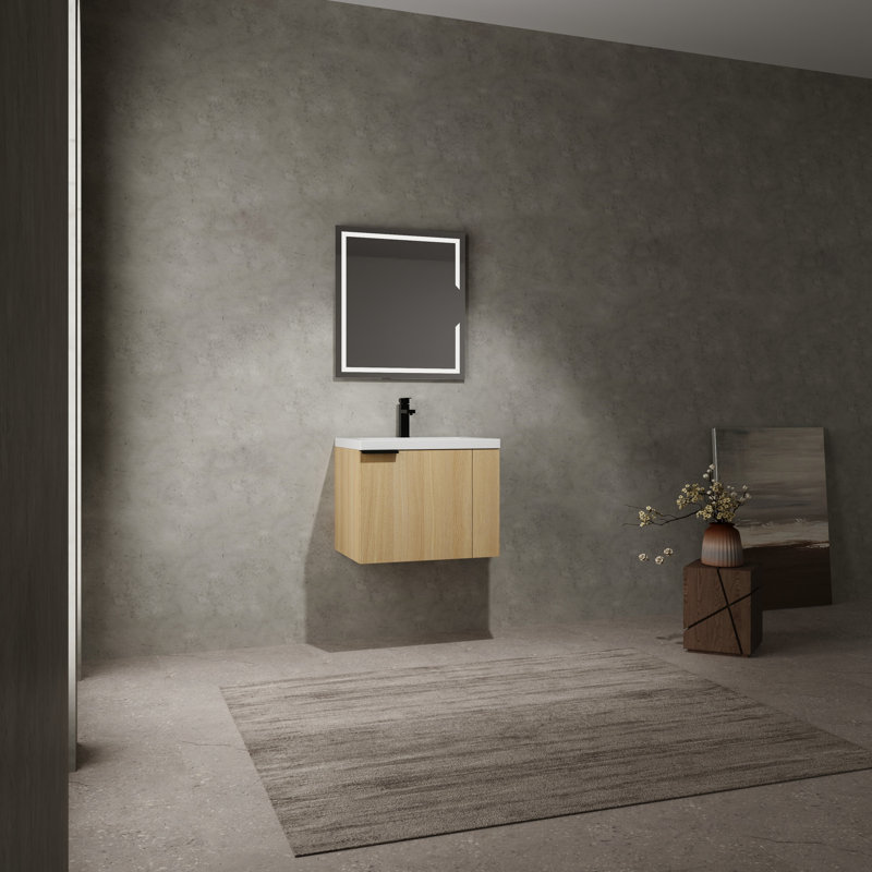 Armoire de salle de bain 24 po pour grands espaces - Contreplaqué de chêne moderne robuste et installations de rangement suffisantes