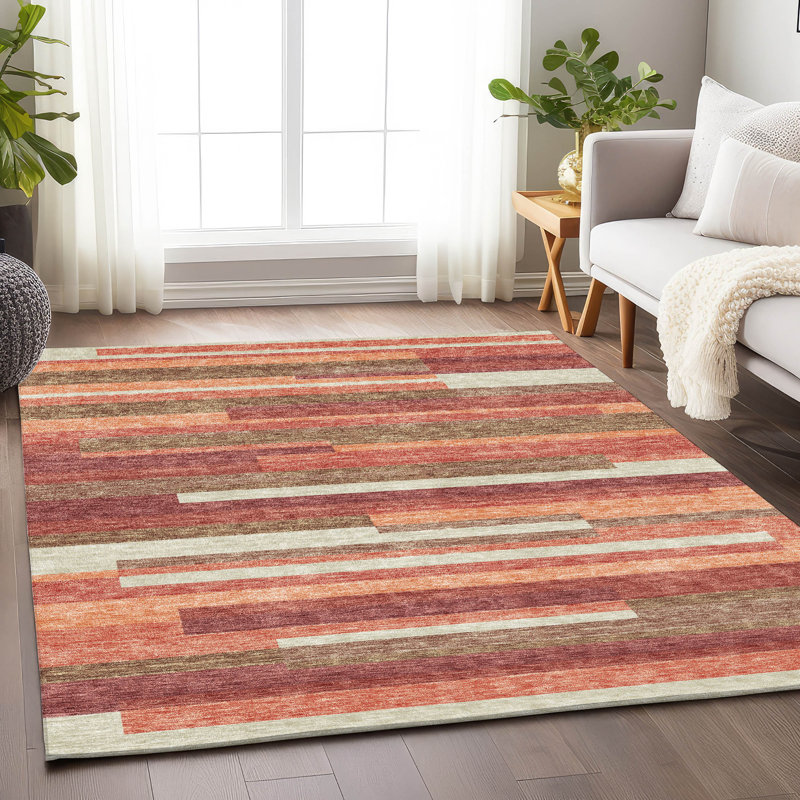 Tapis corail Prisco lavable à la machine de qualité supérieure, Rectangulaire 8 pi x 10 pi