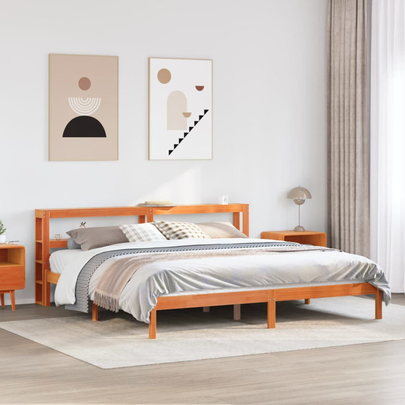 Aleida Bed Frame, 140 x 200cm, Brown