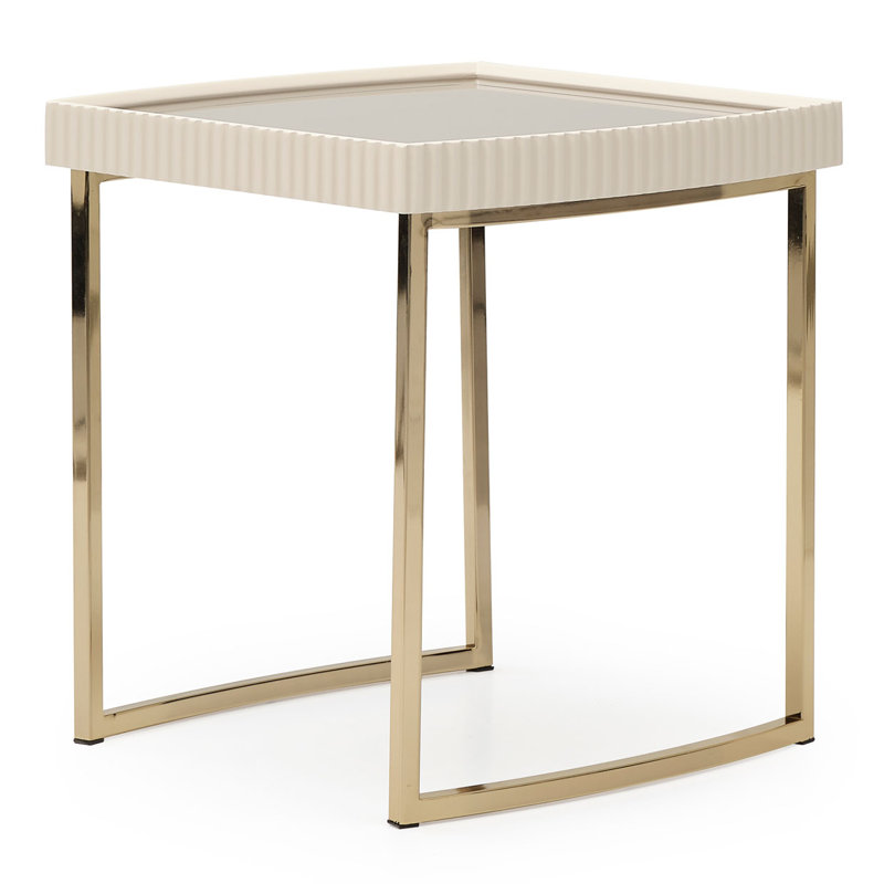 Lisbon End Table, Silken Matte Cream