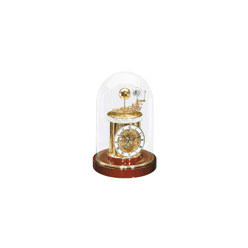 Traditional Analogue Metal Quartz Movement / Crystal Tabletop Clock in Clear/Brown