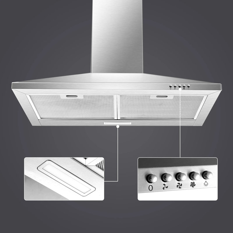 Hotte murale 30 pouces en acier inoxydable