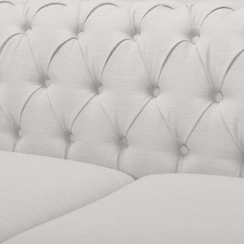Marcel Rolled Arm Chesterfield Sofa, Gray Fabric 1