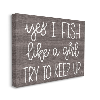 «Fish Like a Girl Summer Cabin Sign» par Stephanie Dicks - impression
