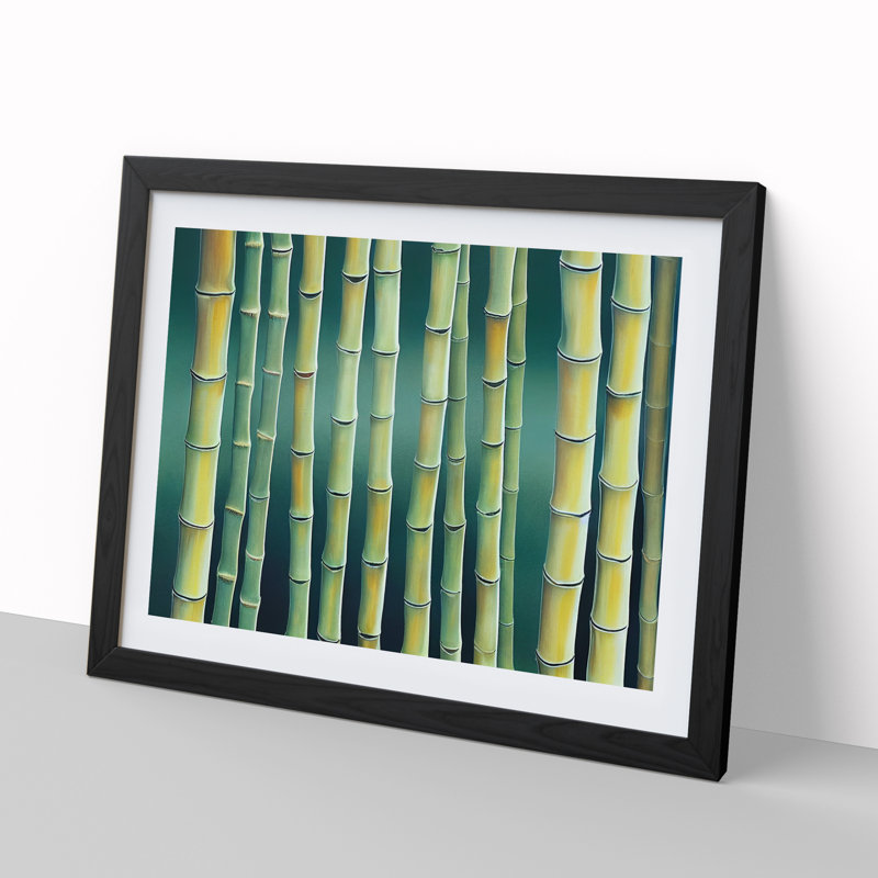 Dazzling Bamboo Forest - Single Picture Frame Print, Black, 25cm H x 34cm W x 2cm D