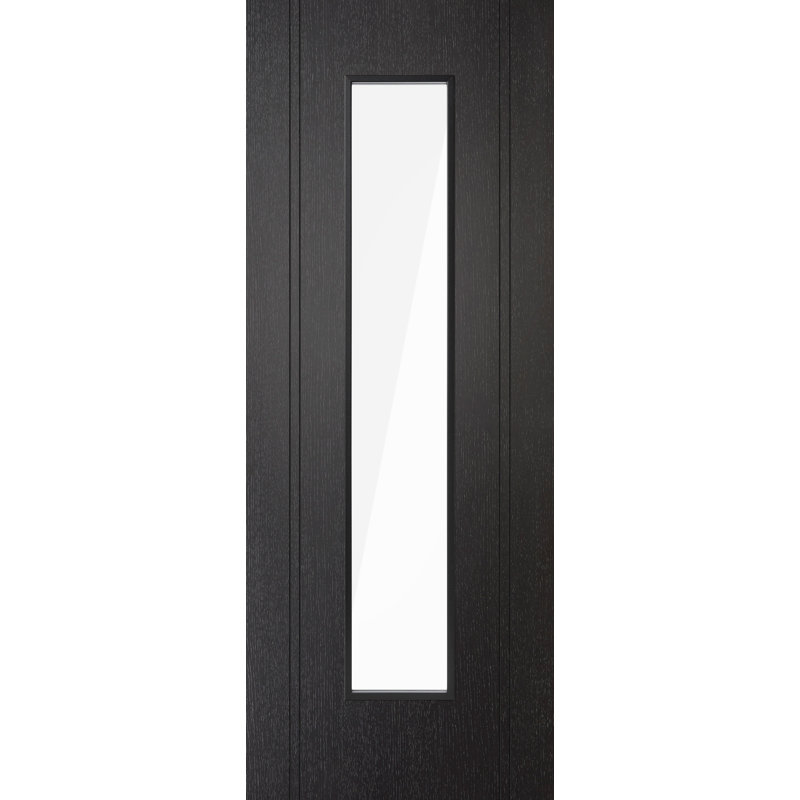 Monaco Glazed Laminate Black Internal Door, 198.1cm H x 68.6cm W x 35cm D