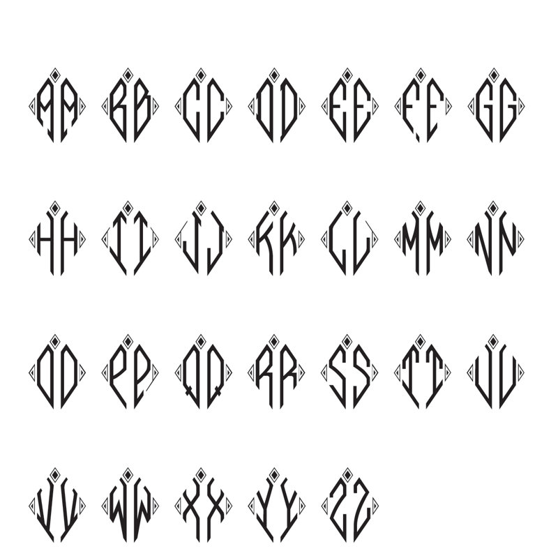 Ensemble de 3 pièces décanteur en diamant personnalisé diamond bindi monogramme rossini Dowd, Oui