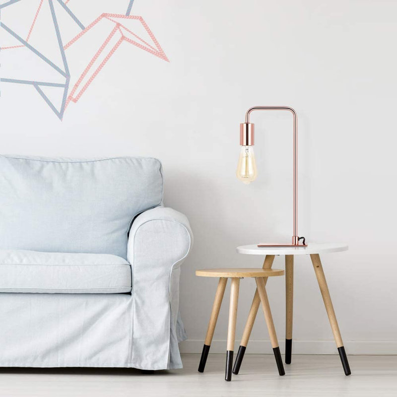 Lampe de table arquée 15,9 po Madhava, Or rose