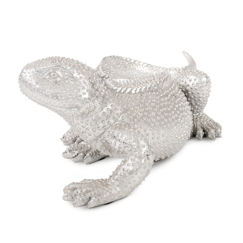 Figurine lézard en céramique brillante