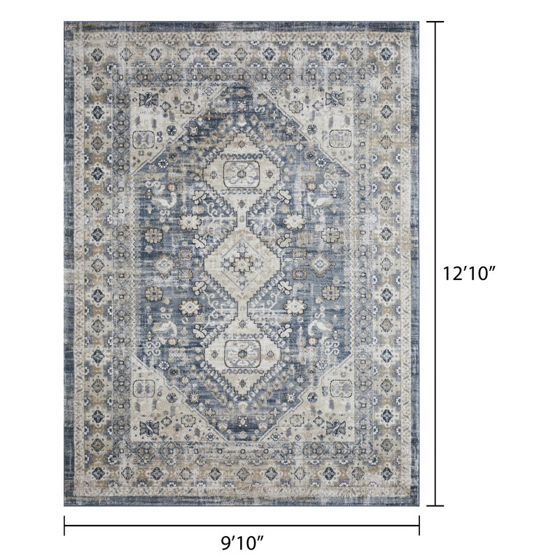 Aldolivio Oriental Indoor Rug, Rectangle 9'10" x 12'10"