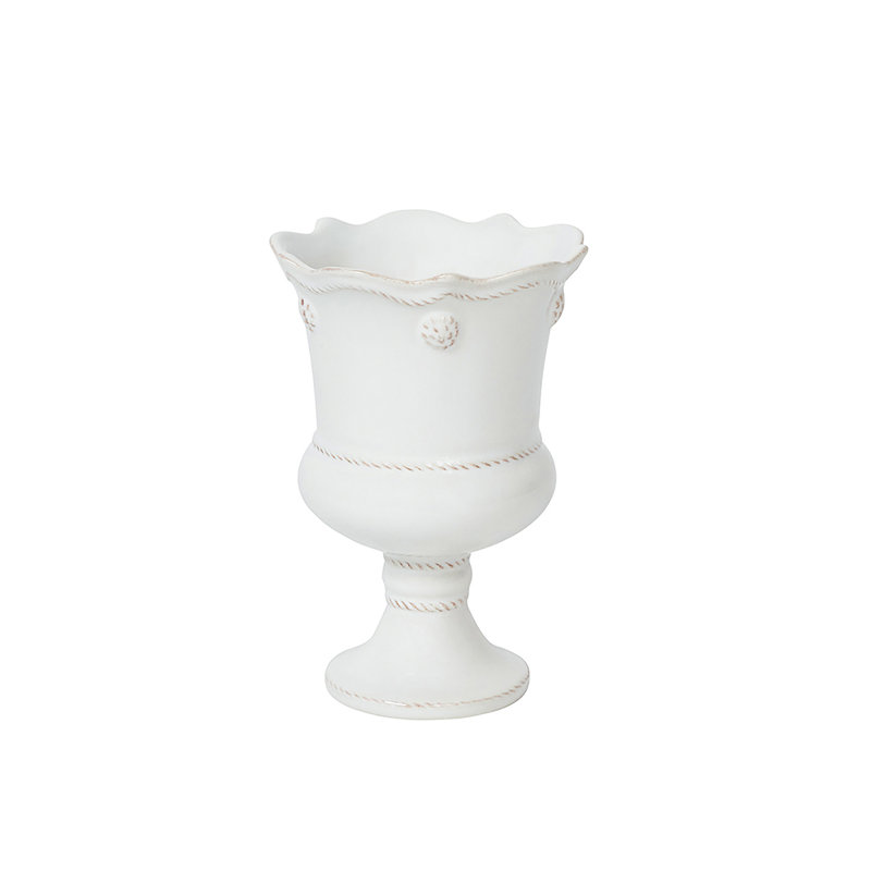 Berry & Thread Petite Parterre Garden Vase - Whitewash, 5" H x 3.75" W x 3.75" D