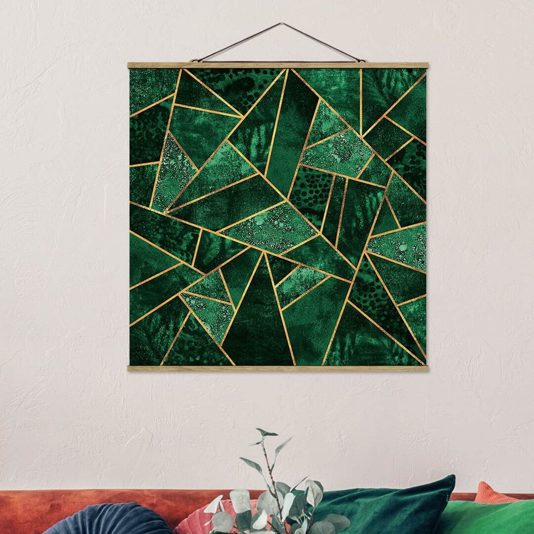 Grafikdruck Dark Emerald with Gold von Elisabeth Fredriksson