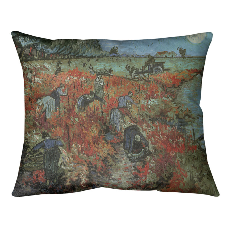 Coussin The Vineyard, Bleu, Polyester filé, 14 po x 20 po