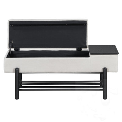 Upholstered Storage Bench with Hidden Compartment
