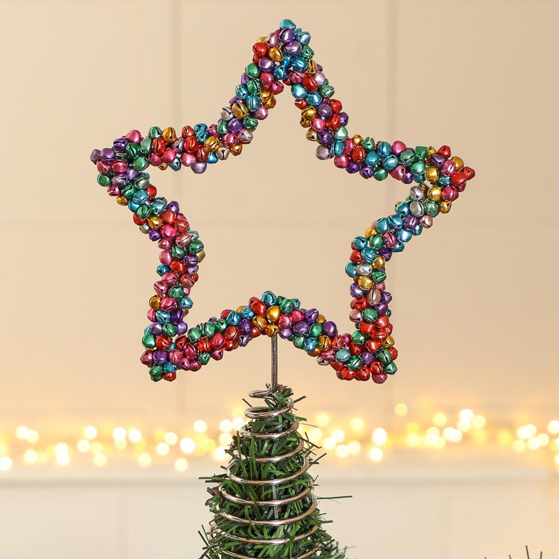 Handmade Metal Astrology & Stars Tree Topper, Blue/Green/Red