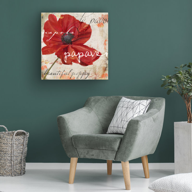 Art sur toile «Bachelo Sasha Le Pavot I», H 14 po x l 14 po