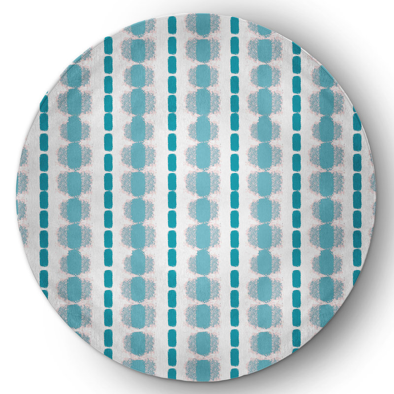Chenille Geometric Indoor Rug, Round 5'