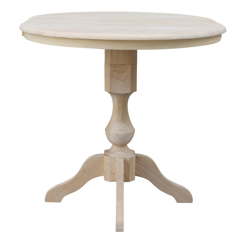 Table de salle à manger à hauteur de comptoir en bois massif Iago, Sans finition
