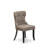 7 Piece Dining Set Consist of a Rectangle Dining Room Table with V-Legs and 6 Coffee Linen Fabric Upholstered Chairs, Wire Brushed Black-126699245-126699247-126699249