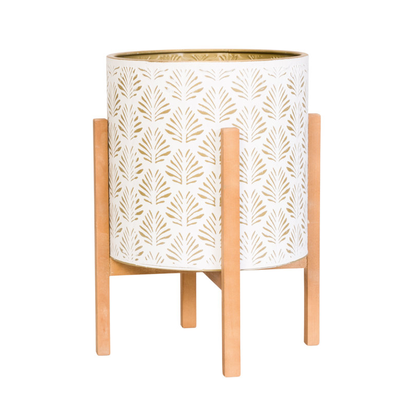 Pot à fleurs en métal Carmina Glam, H 18,25 po x l 14 po x P 14 po
