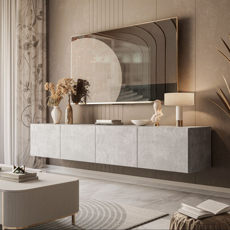 Pavillon TV Stand, Concrete