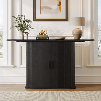 Modern 55.12'' Console Table with Double Door Storage Cabinet for Hallway or Living Room