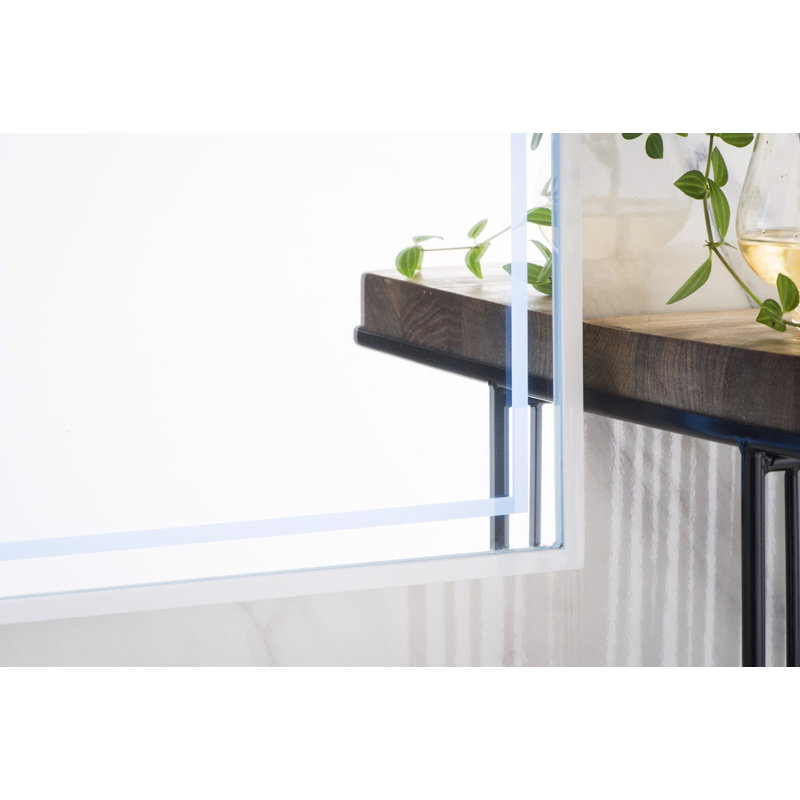 Tampa Flat Kiln Dried Hardwood Wall Mirror, 31.5" H x 23.63" W, Glossy White