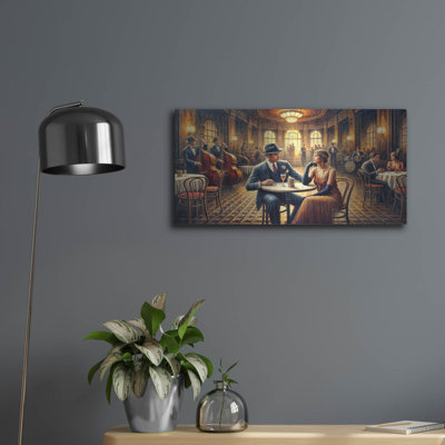 Art mural en métal Latitude Run® «Date Night In Vintage New York» par Rey Klimt