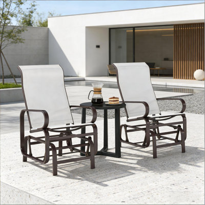 Ensemble de chaises berçantes d'extérieur pour 2 personnes, ensemble de 2 chaises confortables