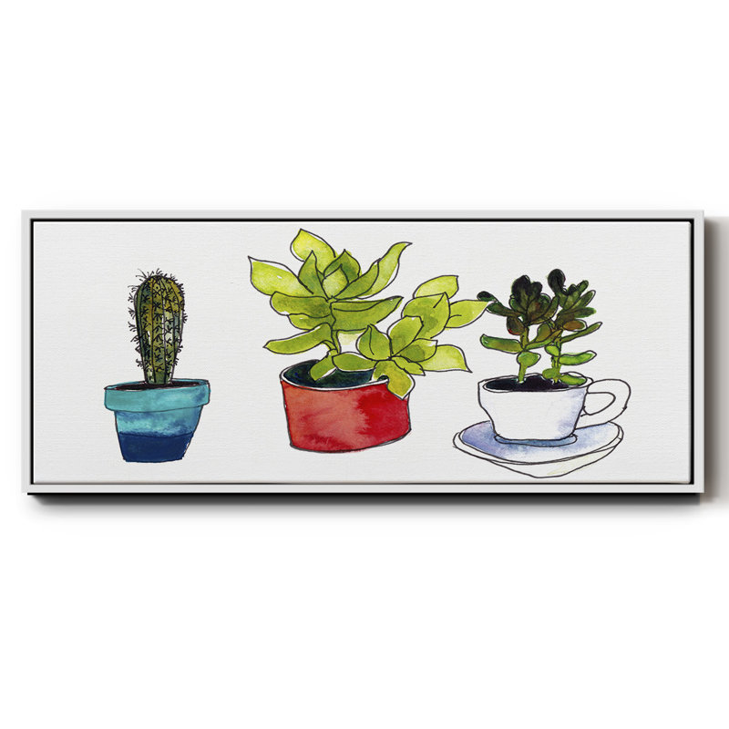 Vibing Succulents II- Framed Canvas