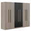 Rangement pour garde-robe en bois 6 portes pour la chambre à coucher, avec 2 tiroirs à l'intérieur