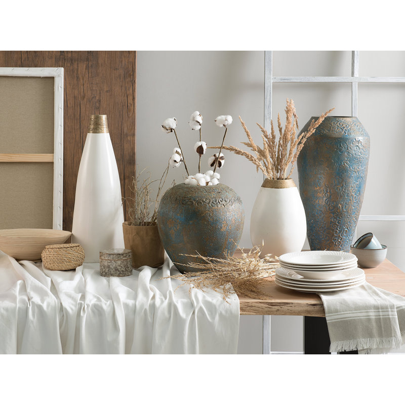 Jaquan Table Vase 1, Gold/Turquoise