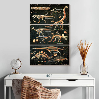 Tableau des fossiles de dinosaures Ashelle