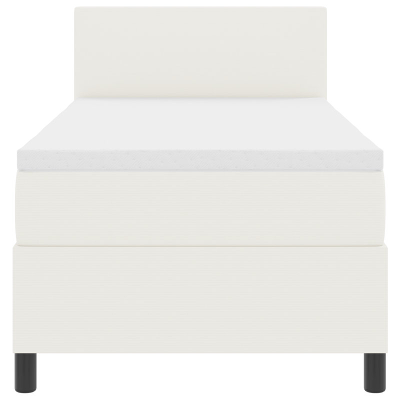 Upholstered Bed Frame with Mattress, Cream