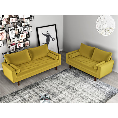 Ashfaq 2 Piece Velvet Living Room Set by Wade Logan