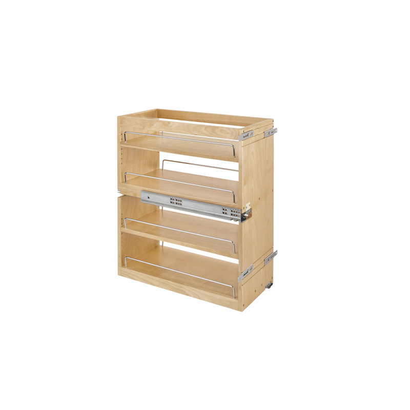Wood Base Cabinet Pullout Organizer W/ Soft-Close, 7.5" W