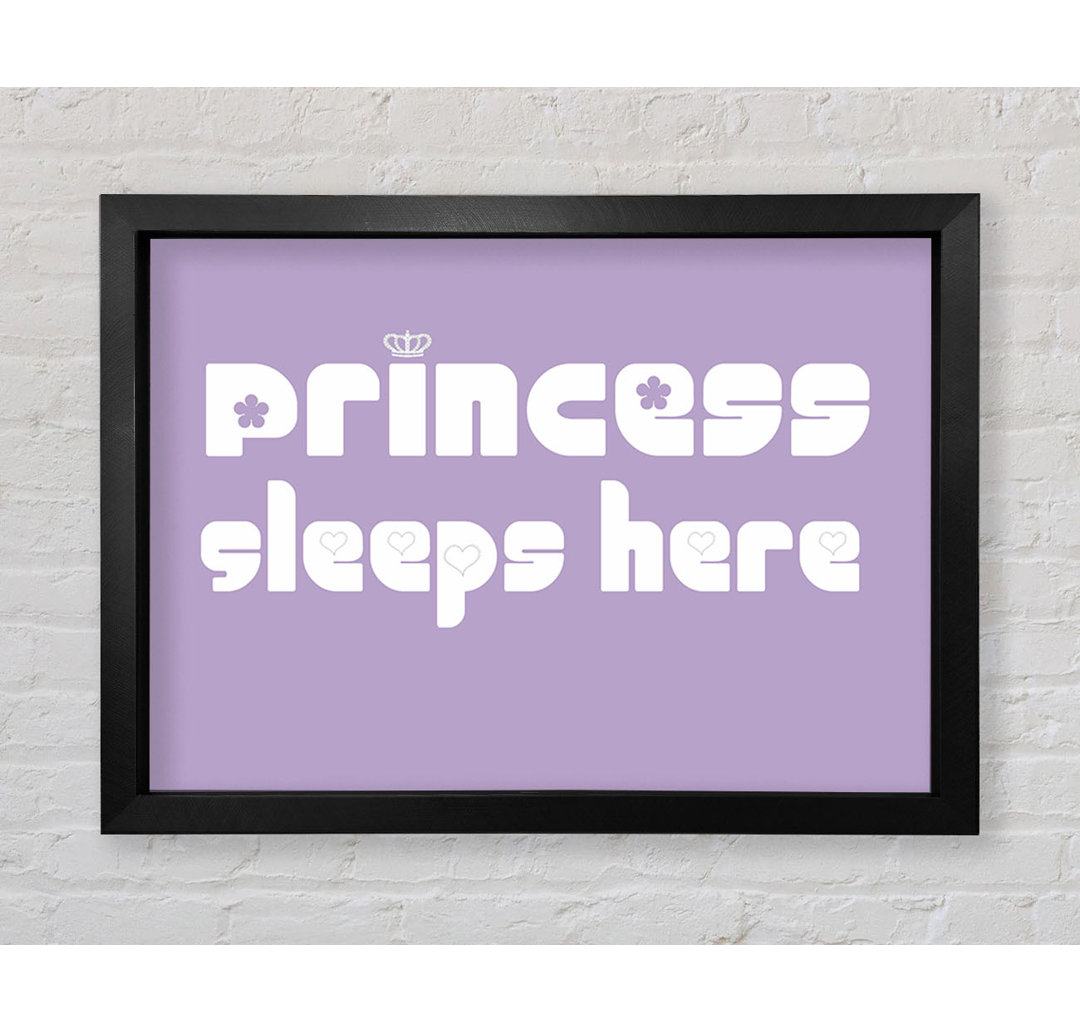 Princesss Sleeps Here 2 Lilac - Einzelne Bilderrahmen Kunstdrucke