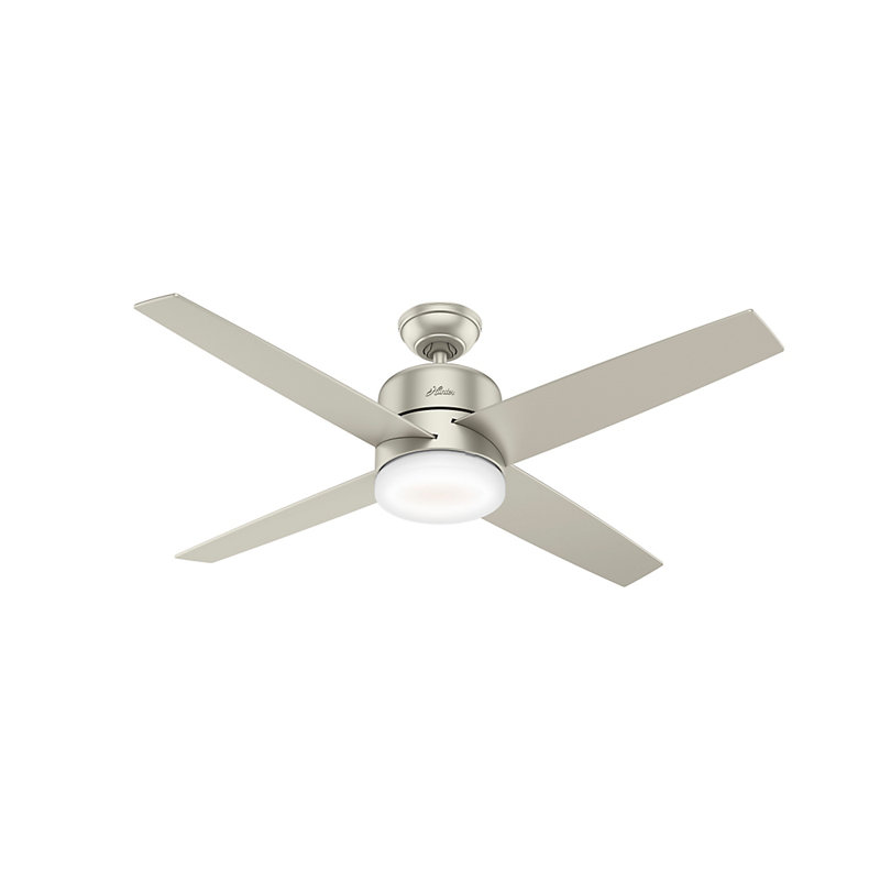 54" Advocate 4 - Blade LED Smart Standard Ceiling Fan with Remote Control and Light Kit Included