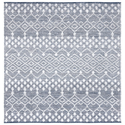 Tapis gris / blanc en coton tissé à la main Natura