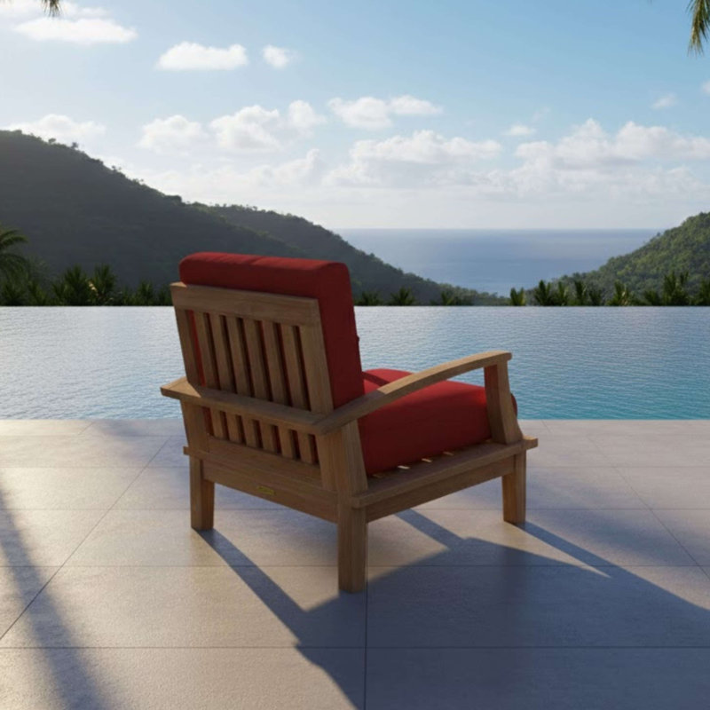 Fauteuil Io Teak PatIo, Tissage - Lin piment